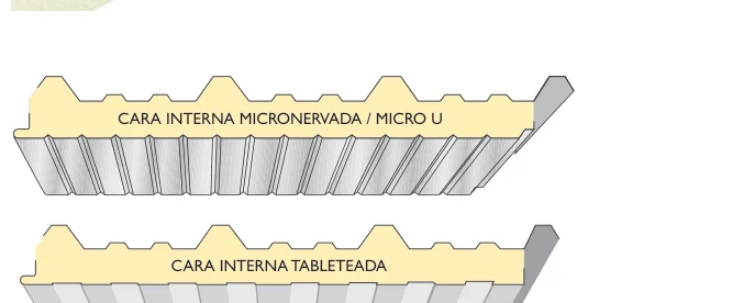 Dibujos de la cara interna del panel Glamet Frigo