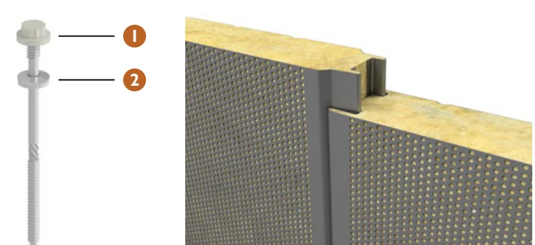 Sistema de fijación a la vista del panel Hipertec Wall Sound